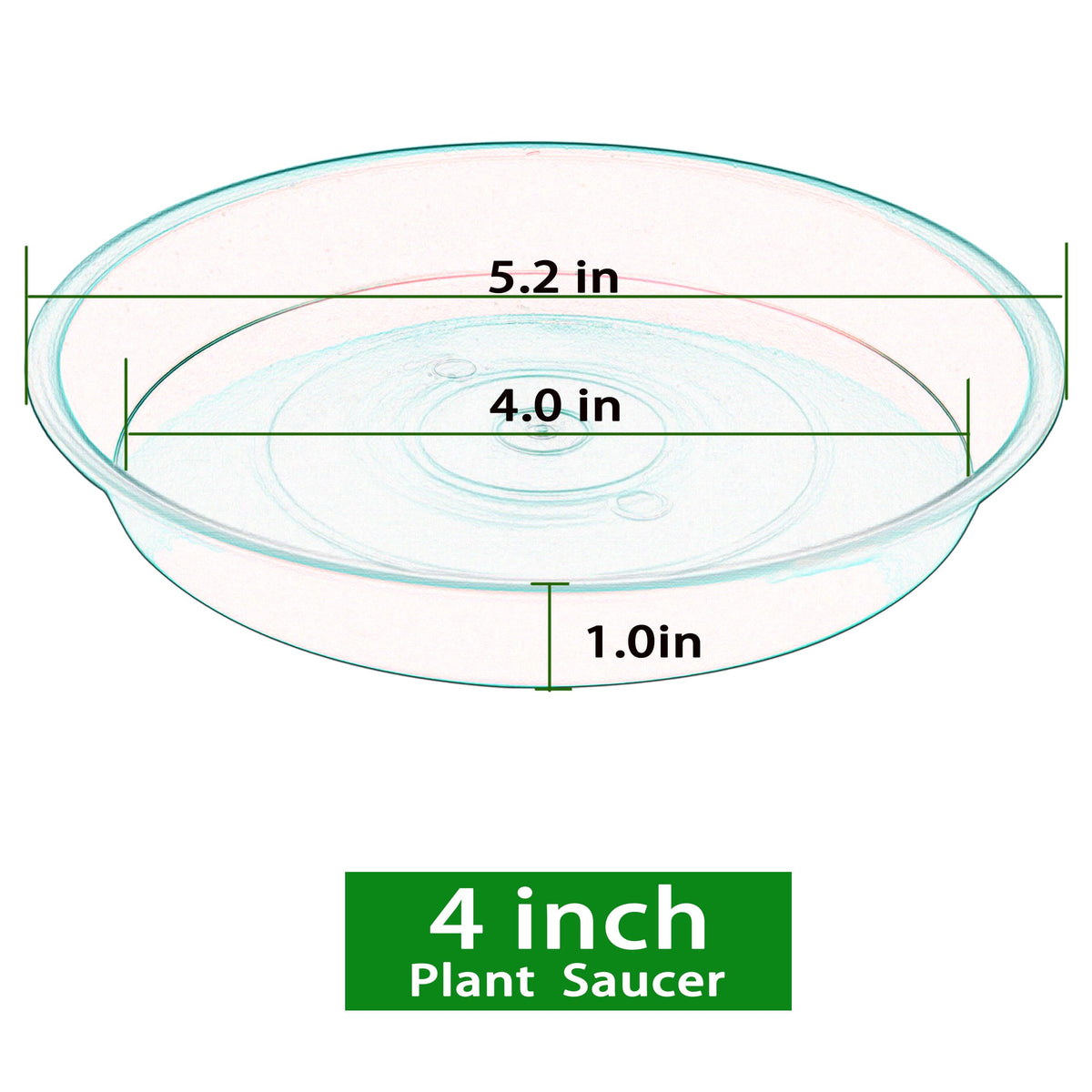 Bleuhome 6 Pack Plastic Plant Saucer Water Drip Tray, 4 5 6 7 8 9 10 11 12 13 15 17 19 inch, Heavy Sturdy Plant Drainage Tray for Indoors Outdoor, Flower Saucers for Pots Base (4", Black)