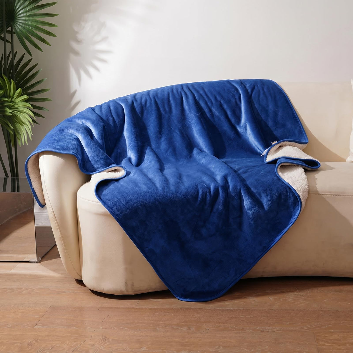 Sunheir Waterproof Blanket for Bed, Reversible Soft Flannel Twin Bed Blanket 60" x 80", Leakproof Throw Spill-Proof Dog Pet Blanket for Couch Cover, Furniture, Camping, Travel, Grey