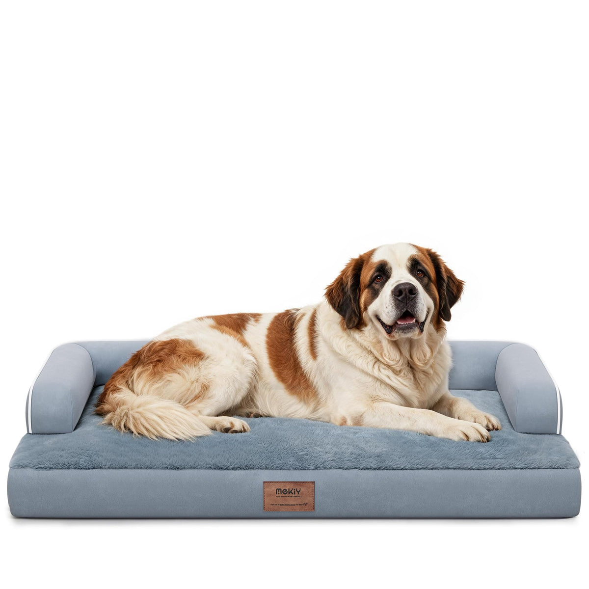 MEKIY Orthopedic Waterproof Dog Bed with Bolster for Extra Large Size Dogs