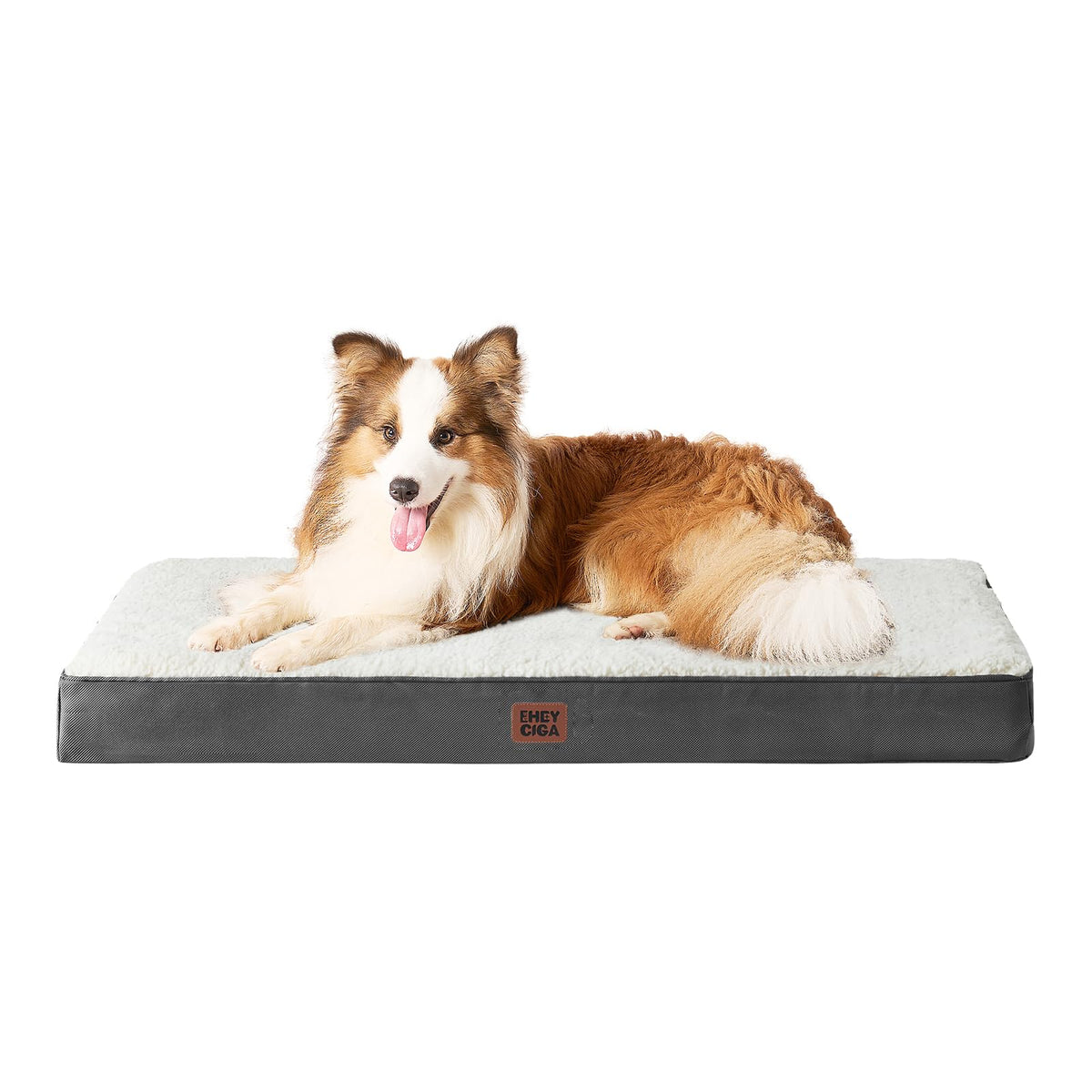 EHEYCIGA Orthopedic Dog Bed Large with Removable Washable Cover, 35IN Beige