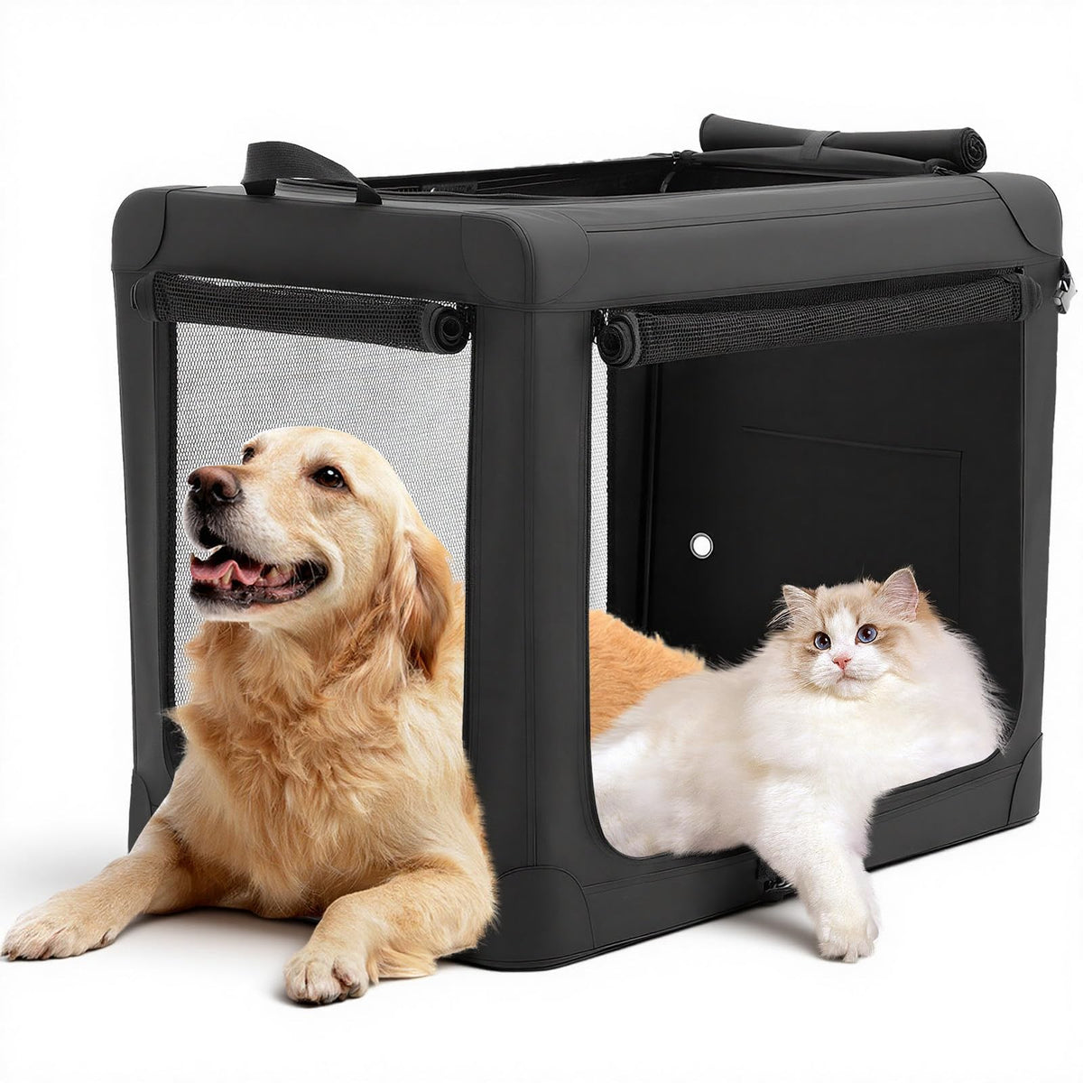 DUMOS Soft Dog Crate 30 Inch, Large Foldable Outdoor Cat Carrier