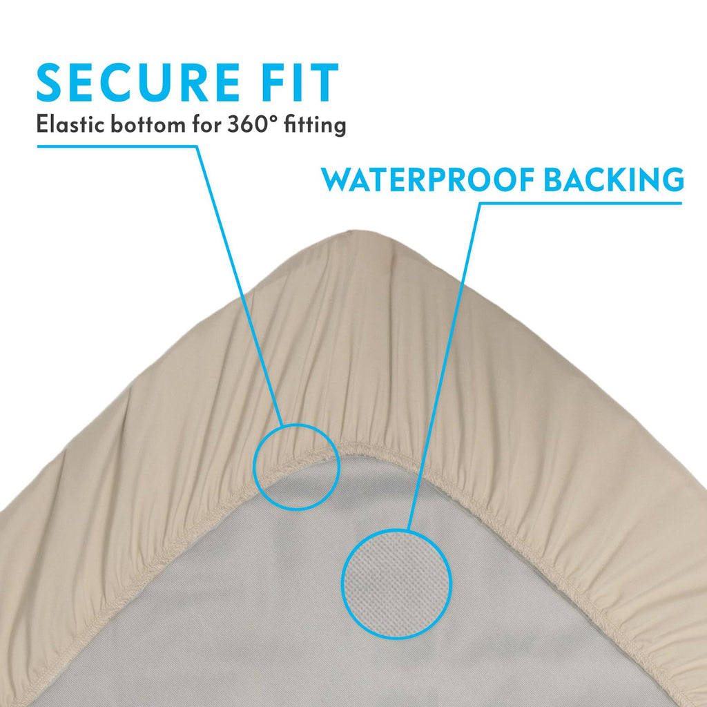 Paw Inspired Washable, Waterproof Fitted Dog Bed Cover, Beige, 30x20x5 Inch