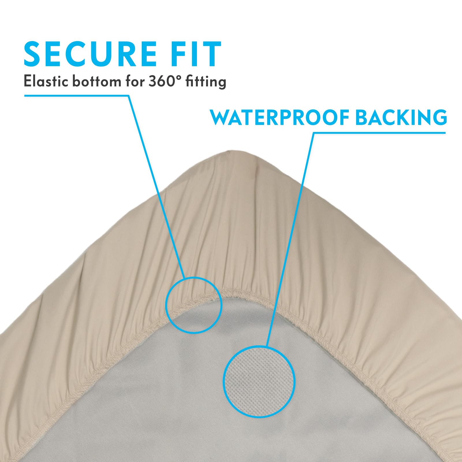 Paw Inspired Washable, Waterproof Fitted Dog Bed Cover, Beige, 30x20x5 Inch