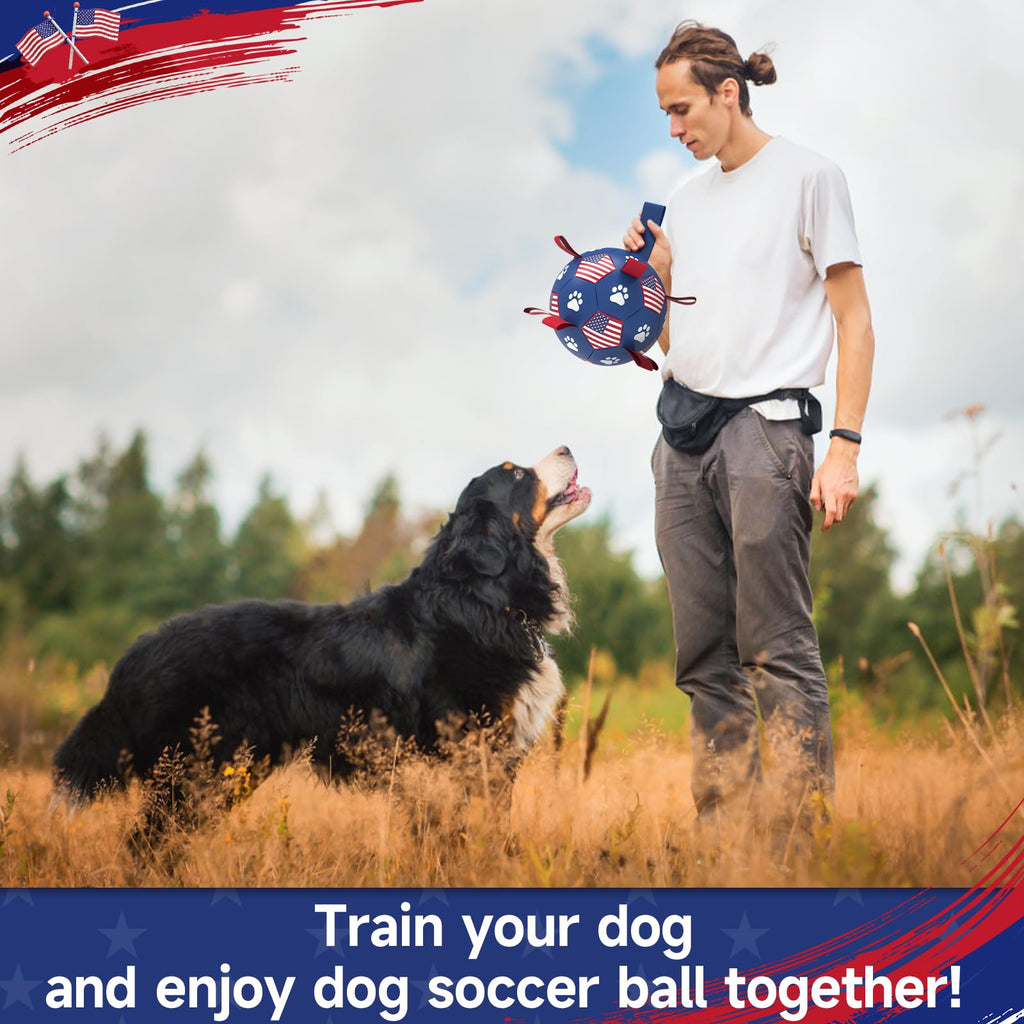 QDAN Dog Balls with Straps, Large Herding Balls for >90lbs Dogs, Soccer Toy