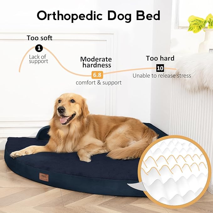 MEKIY Orthopedic Waterproof Dog Bed with Sides for Large Medium Dogs