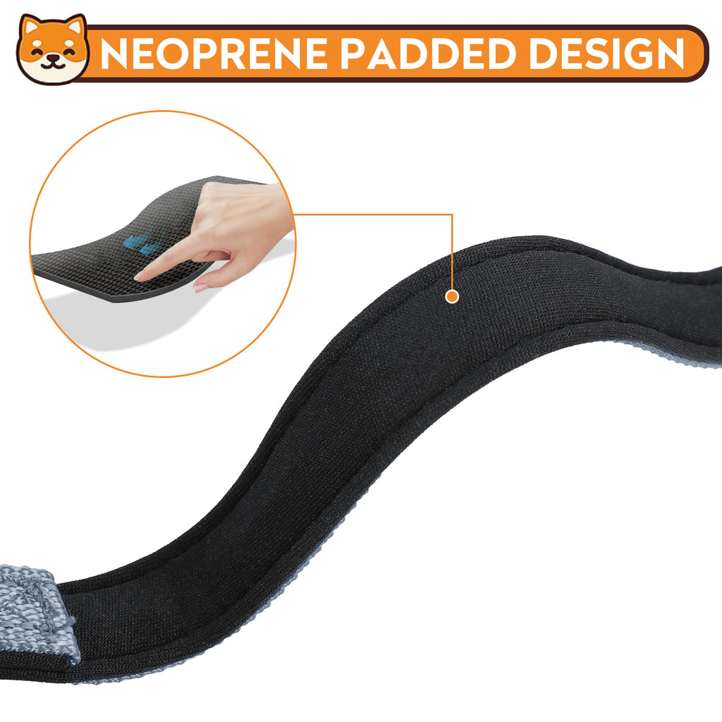 PWOD Reflective Dog Collar, Adjustable Soft Neoprene Padded,Gray,XL