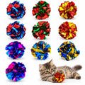 QUVOVID Cat Crinkle Ball Toys, 10 Pack 2.3 Inch Colorful Crinkle Balls for Indoor Cats and Kittens, Interactive Cat Toys for Swatting, Chasing, Pouncing and Hunting