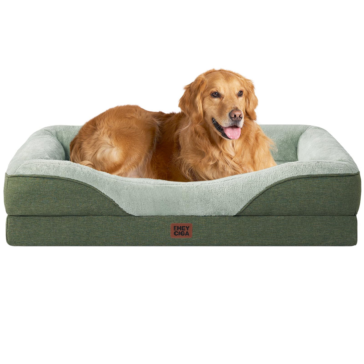 EHEYCIGA Orthopedic XL Dog Bed for Large Dog, Memory Foam Dog Couch, Beige
