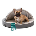 Furhaven 44" Round Orthopedic Dog Bed for Large Dogs w/ Removable Washable Cover, For Dogs Up to 80 lbs - Sherpa & Suede Snuggery - Espresso, 44-inch
