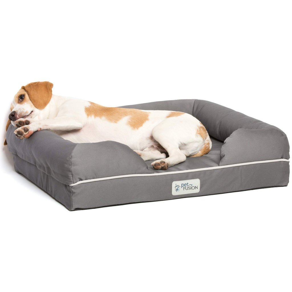 PetFusion Ultimate Dog Bed, Orthopedic Memory Foam, Multiple Sizes and Colors, Medium Firmness Pillow, Waterproof Liner, YKK Zippers, Breathable 35% Cotton Cover