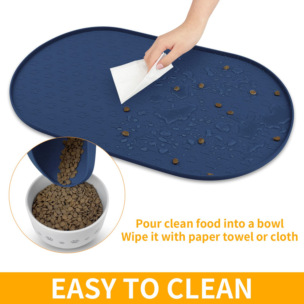 KPWACD Dog Food Mat Anti-Slip Bowl Mats, High-Lips Waterproof Pet Placemat