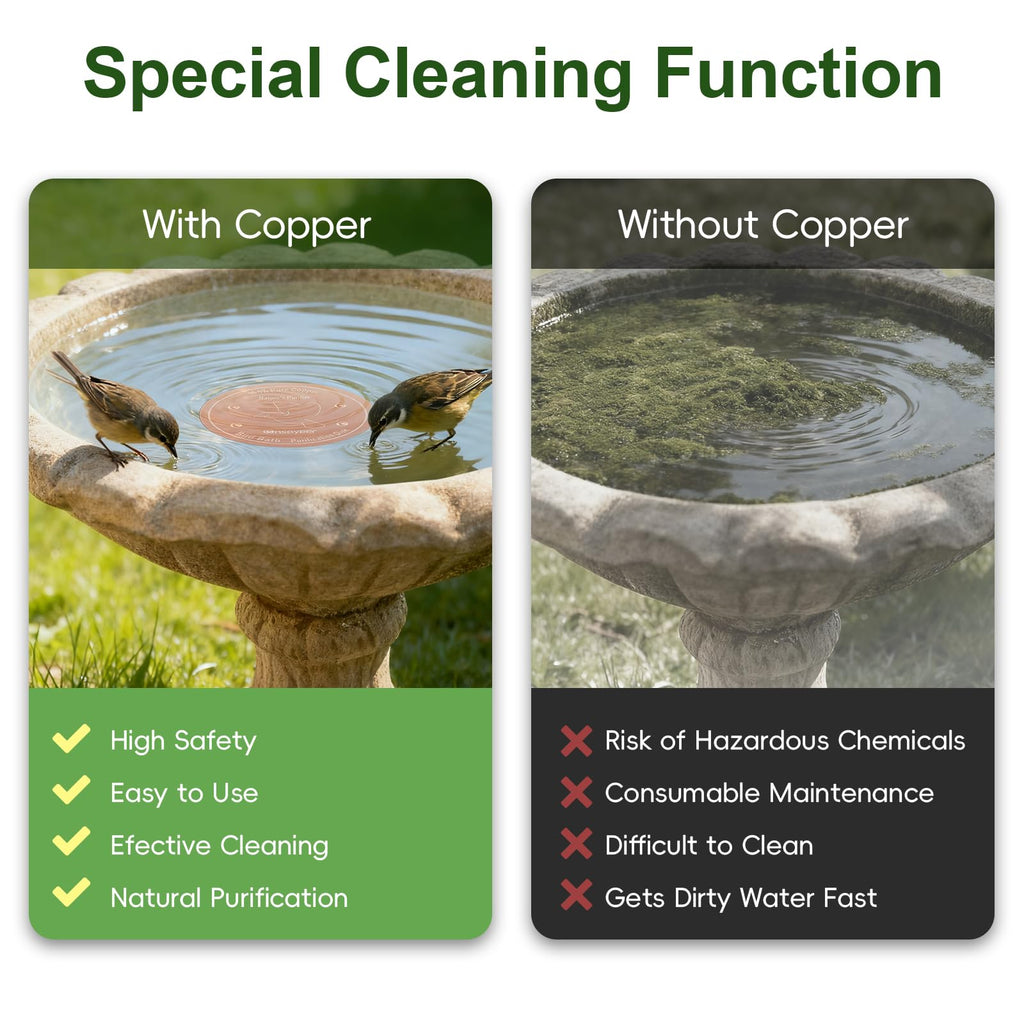 Ensayeer Pure Copper Disk for Bird Bath and Bowl Clean Water