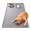 TCULOSD Extra Large 34x22 Inch Machine Washable Silicone Pet Food Mat - Waterproof Dog & Cat Bowl Mat with Raised Edge, Non-Slip Floor Protector for Large Dogs, Multi-Pet Homes (Black)