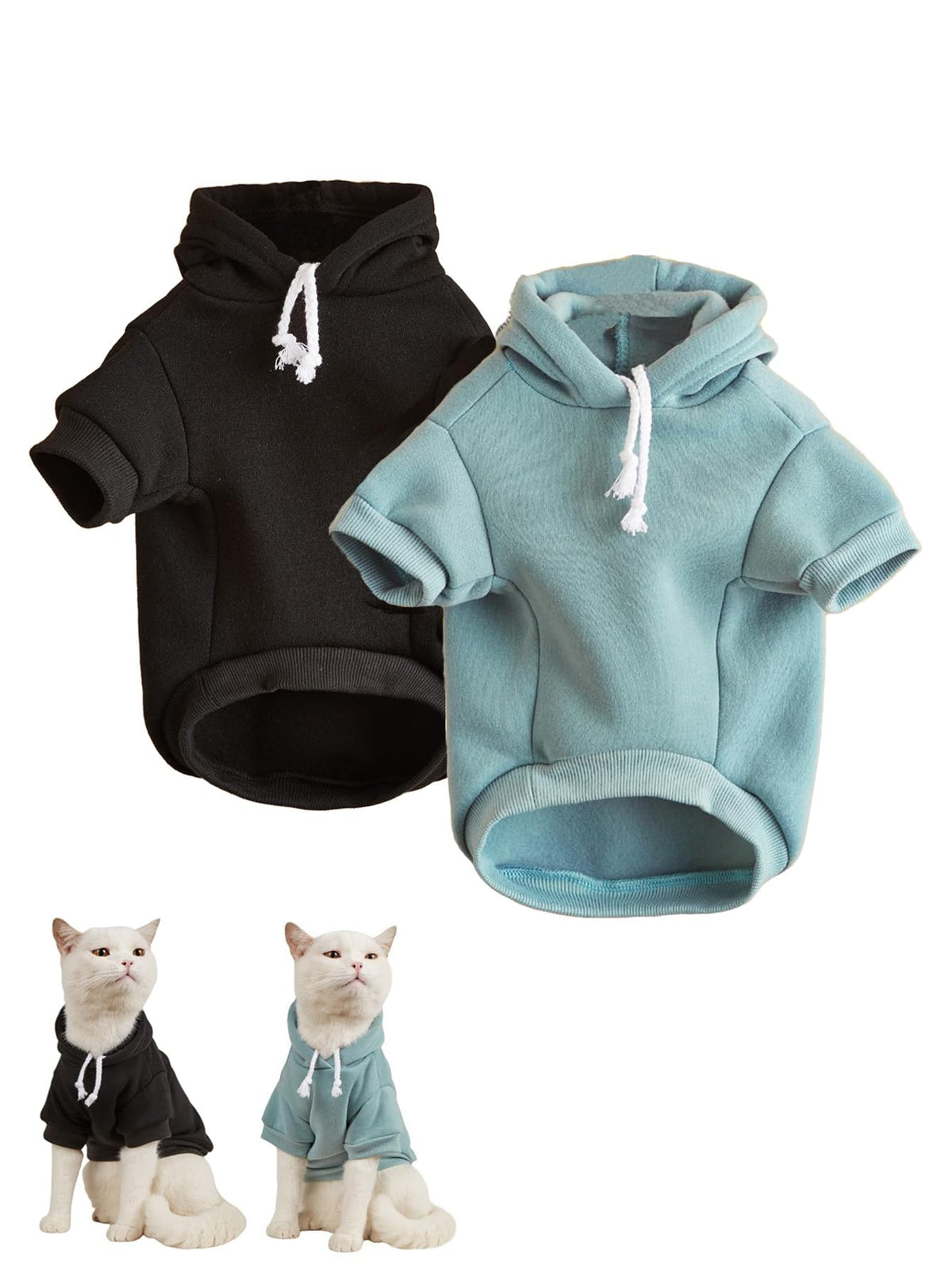 QWINEE Basic Dog Hoodie Sweatshirt Puppy Sweater Warm Cat Costumes Pet Clothes for Chihuahua Puppy Kitten Small Medium Dogs Yellow X-Small