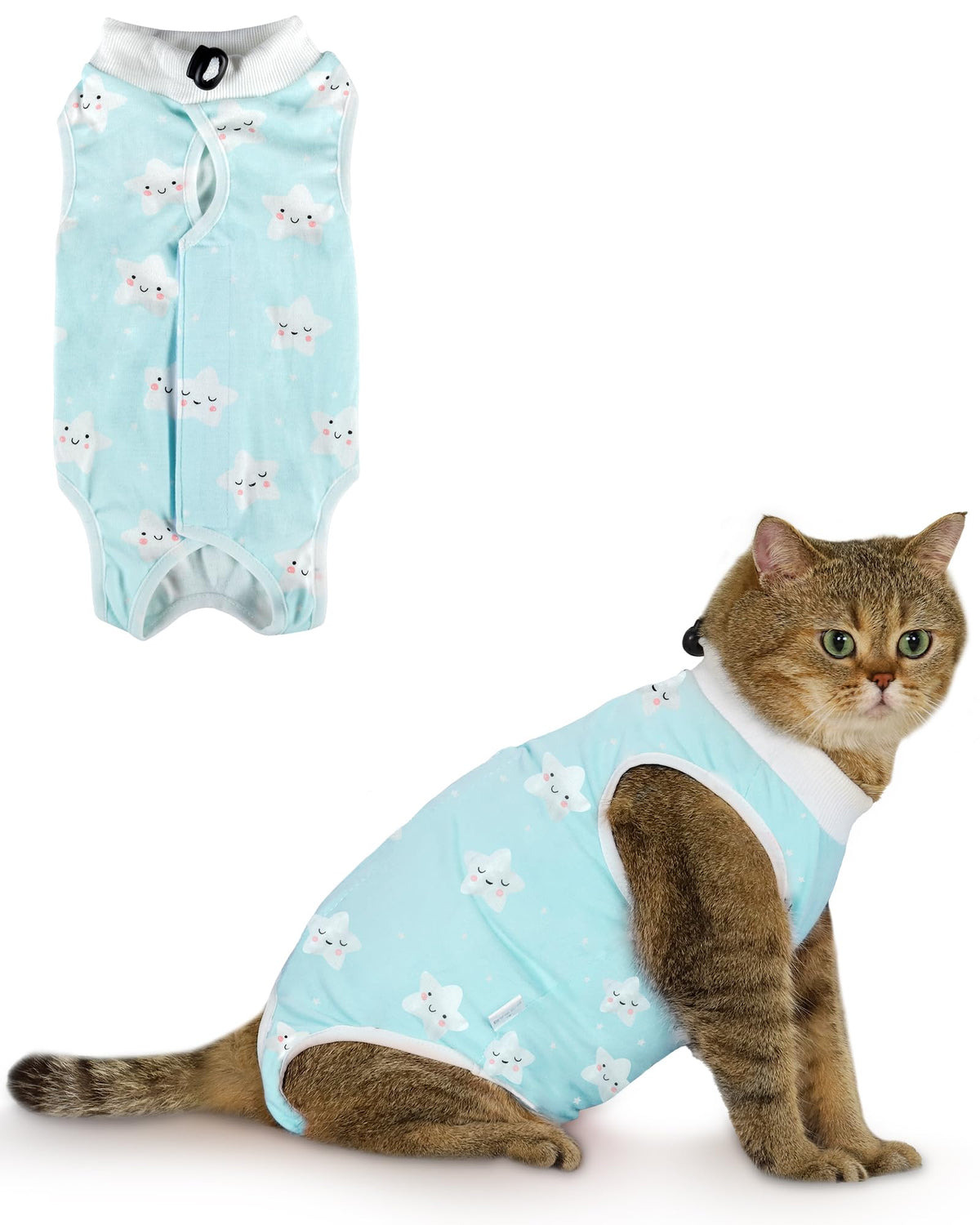 ANWA 2 Pack Cat Recovery Suit Female, Breathable Cat Surgery Recovery Suits