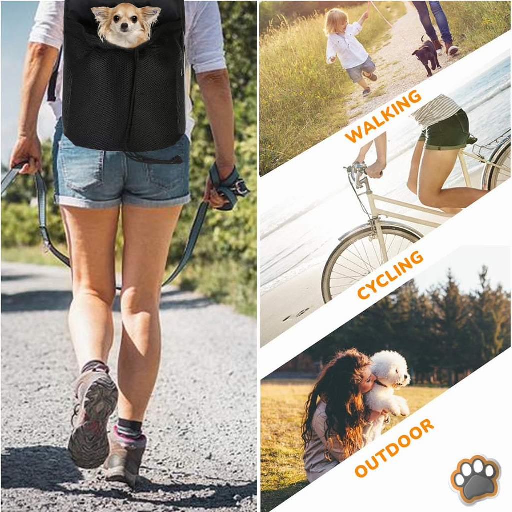 NALIYOUHU Dog Front Carrier Backpack,Ventilated Mesh Puppy Back Pack with Safety Belt,Adjustable Breathable Pet Carrier for Small Dogs Cats,Lightweight Doggy Backpack for Hiking Cycling Outdoor