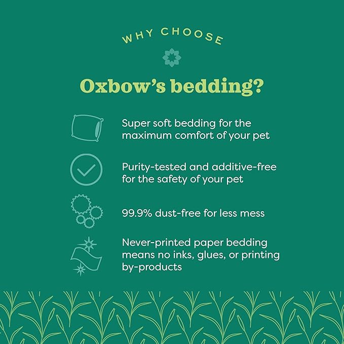 Oxbow Pure Comfort Bedding, Rabbit, Hamster, & Guinea Pig Bedding, Bunny Supplies for Litter Box, Pet Safe, Low Dust, White Paper, 72 Liter Bag