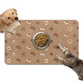 Dog Food Mat for Bowls, Absorbent Quick Dry Dog Cat Mats for Food and Water, Non-Slip Backing Pet Mat Pet Supplies - Bone Pattern