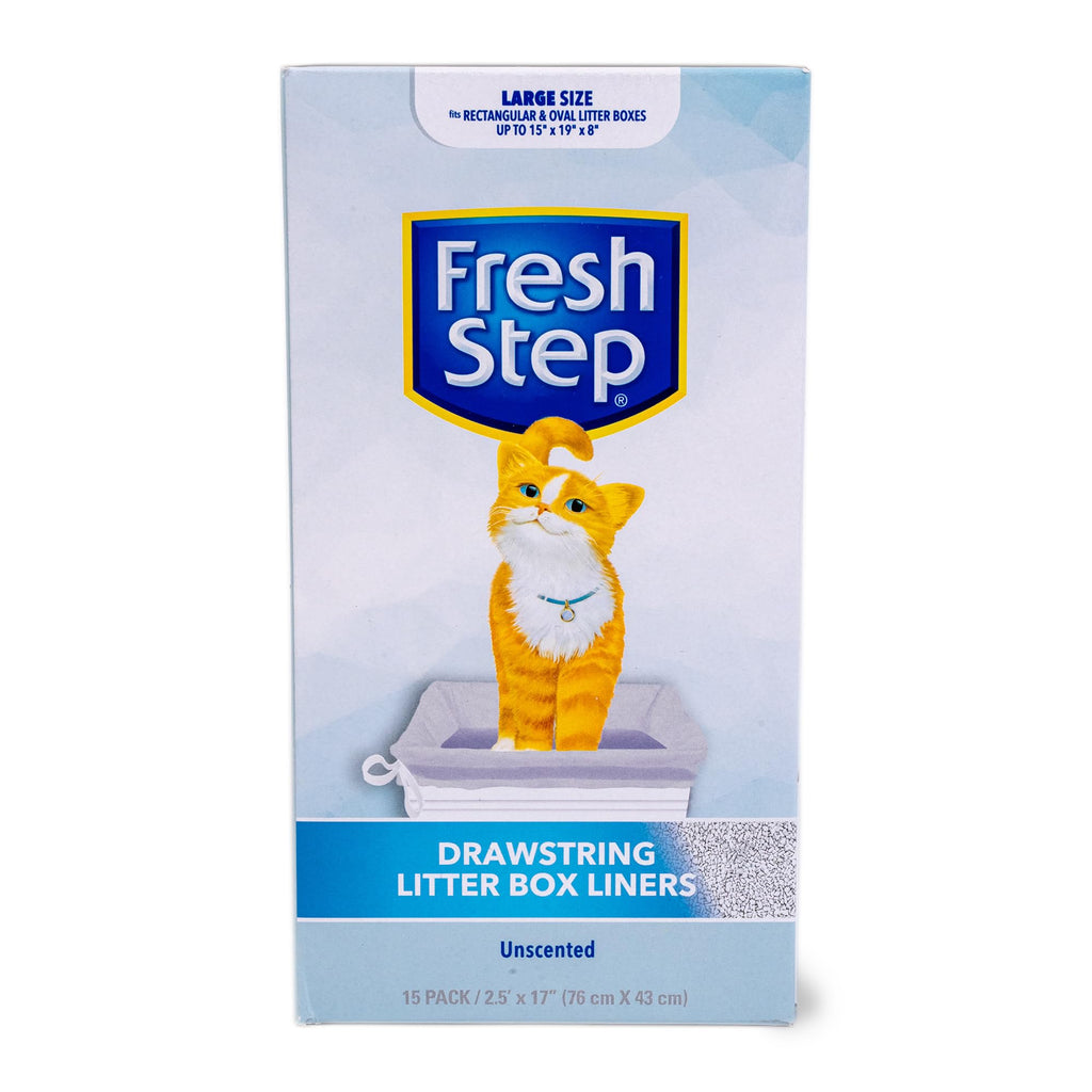 Fresh Step Drawstring Cat Litter Box Liners, Scented, 2.5 ft x 17 in, 7 Ct