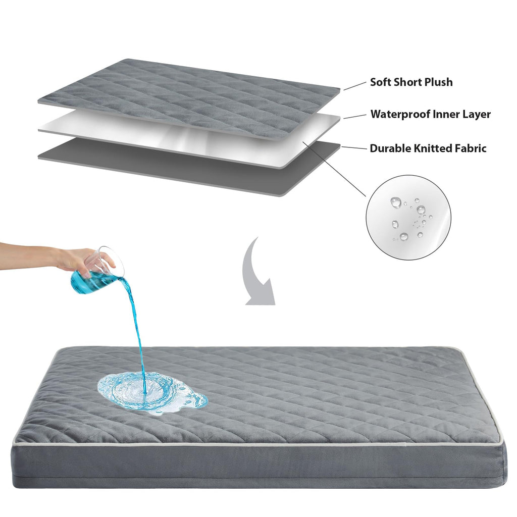 WNPETHOME Orthopedic Waterproof Dog Bed Medium for Comfy Sleeping
