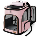Lekereise Large Cat Backpack Carrier Expandable Pet Carrier Backpack for Small Dogs Medium Cats Fit Up to 18 Lbs, Foldable Puppy Backpack Carrier for Travel, Hiking, Pink