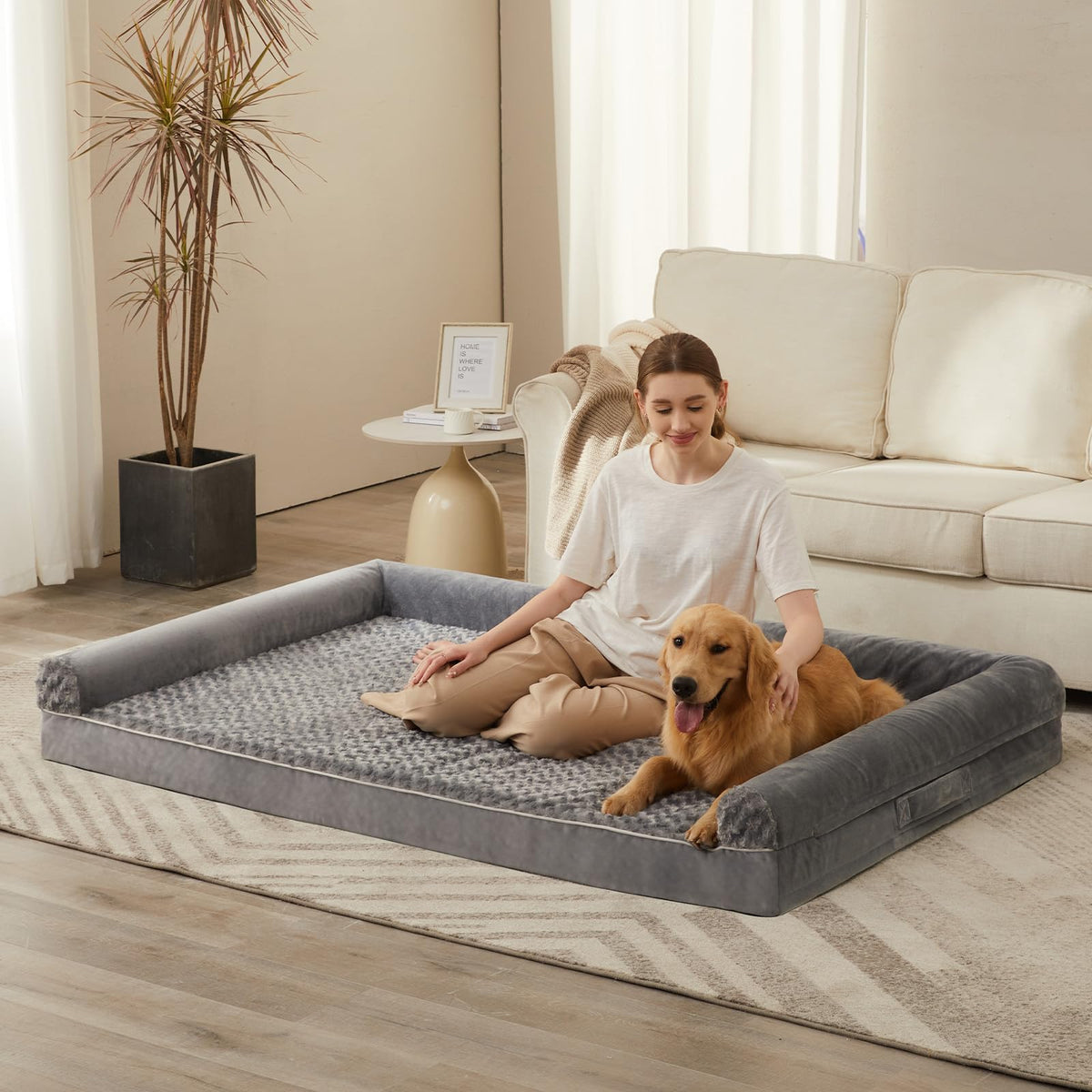 BFPETHOME Orthopedic Washable XLarge Dog Bed for Senior Dog Cozy Sleep