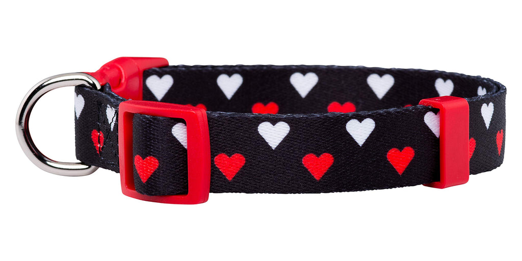 Native Pup Valentine’s Dog Collar- Valentines Day Pet Collars- Valentine Girly Hearts- Pink Red Heart- Cute Boy Girl Puppy Gift- Adjustable for Small, Medium, Large Breeds (White & Red Hearts, Small)