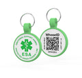 ESA Dog Tag, QR Code Dog Tag, Modifiable Free Pet Online Profile, Scannable QR Code, Scan QR Send Instant Location Alert Email, Silicone Lightweight ID Tag for Dog and Cat (Green, Regular)