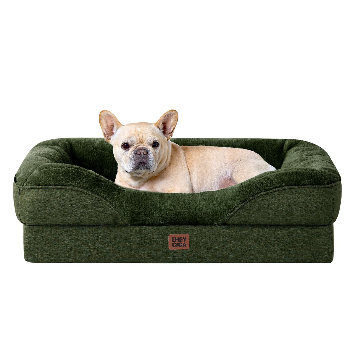 EHEYCIGA Orthopedic XL Dog Bed for Large Dog, Memory Foam Dog Couch, Beige