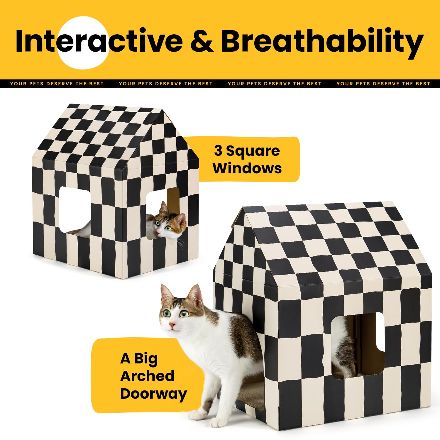 Conlun Large Cat House Scratching Pad Indoor Cave <18 lbs