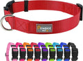 PENSEEPET Red Dog Collar Basic Adjustable Dog Collars for Puppy Small Medium Large Dogs Girls with Breathable Quick Release Nylon Pet Collar