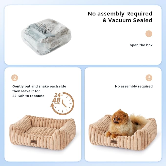ZOMISIA Small Dog Bed, Cat Bed for Indoor Cats with Washable Cover, 20x19''