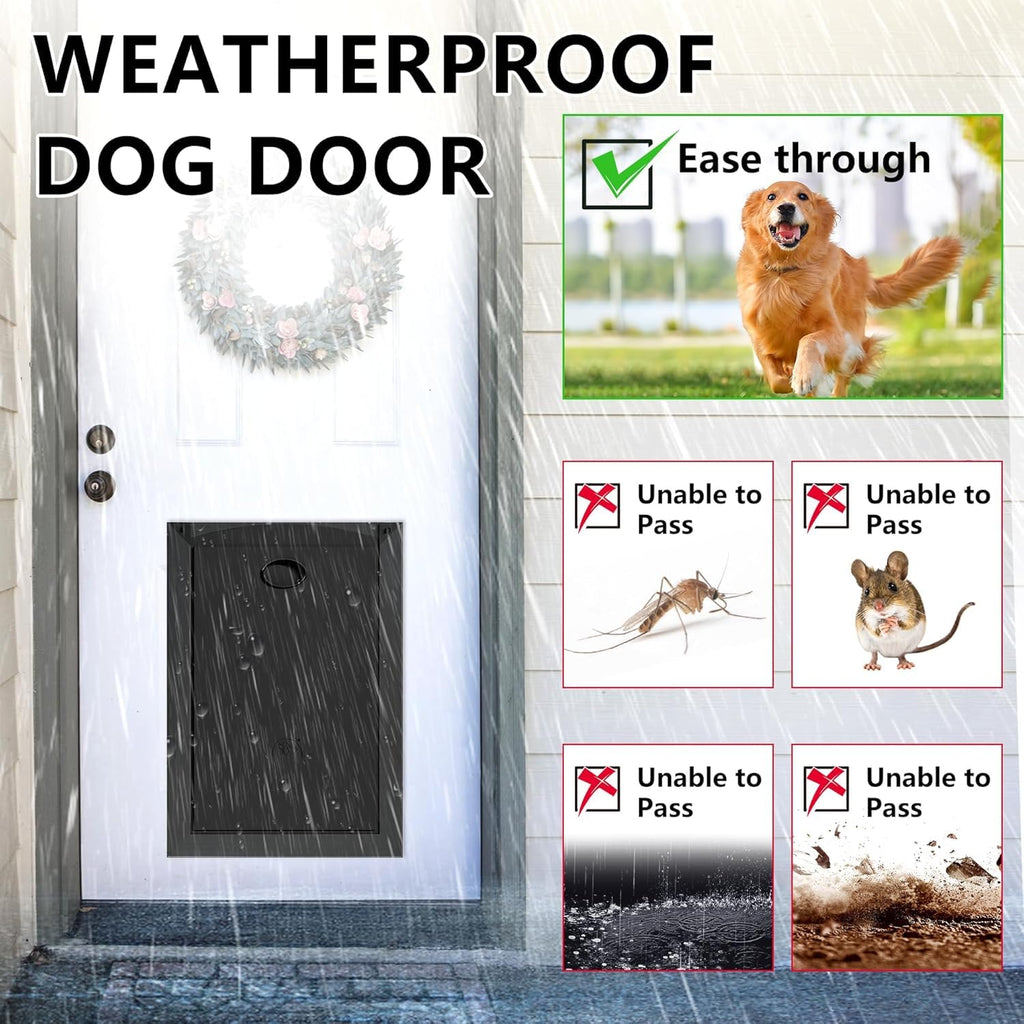 MAVRICPOWER Weatherproof Aluminum Large Dog Door for Door