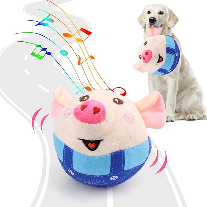 BABORUI Interactive Dog Toys Tiger, Jumping Squeaky Dog Toys with Recording and Music Modes, Rechargeable Moving Dog Chew Toys for Small/Medium/Large Dogs to Keep Them Busy(Tiger)