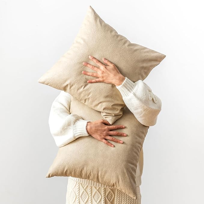 GEGELICA Pack of 2 Faux Leather Decorative Throw Pillow Covers 26X26 Inch