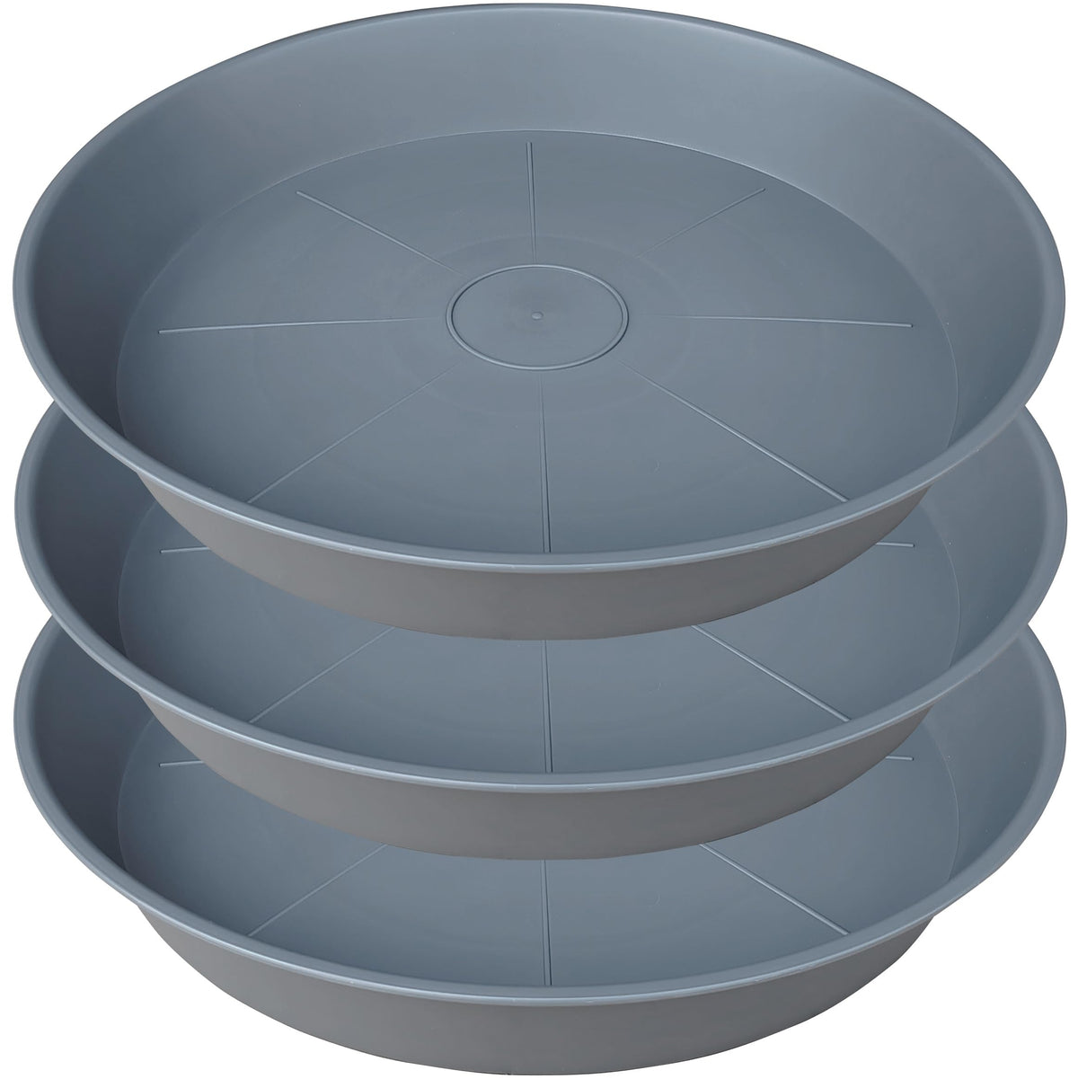 Bleuhome 3 Pack of 25 26 inch Plant Saucer (22.7 Inch Base), 4.2" Depth, Large Deep Heavy Duty Plastic Flower Planter Water Trays for Indoors Outdoor, Plant Potted Bowl, Plant Drip Trays (26", Black)