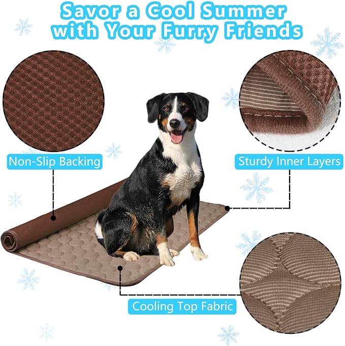 Dog Cooling Mat for Dogs, Pet Cooling Pad Bed for Dog Easy Washable for All Types of Pets and Perfect for Both Indoor and Outdoor Use, Including Car Seats 28" x 22"