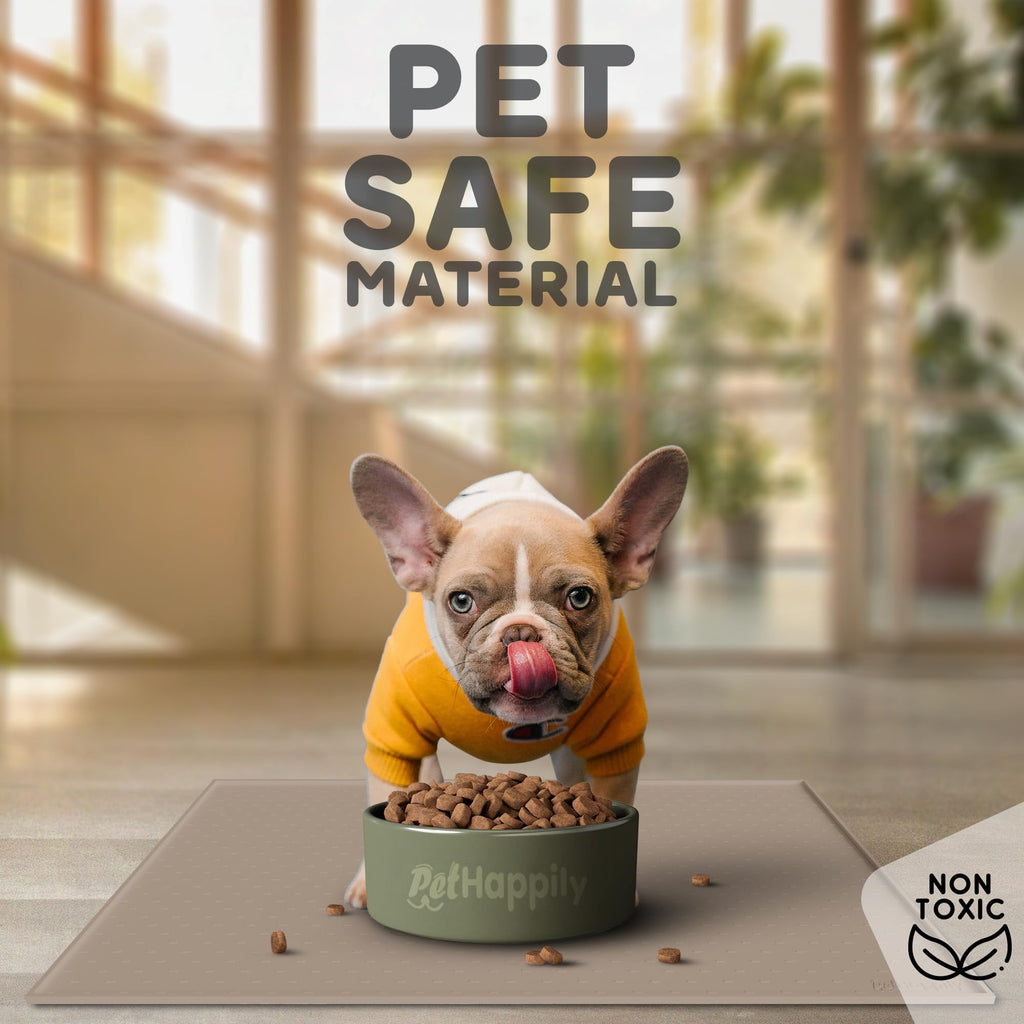 Dog Food Mat - 24x15 Raised Edges Dogs Mat for Food and Water Prevent Spill, Waterproof Cat Food Mats Protect Floors, Easy Clean Dog Bowl Mats for Food and Water, Silicone Pet Feeding Placemats