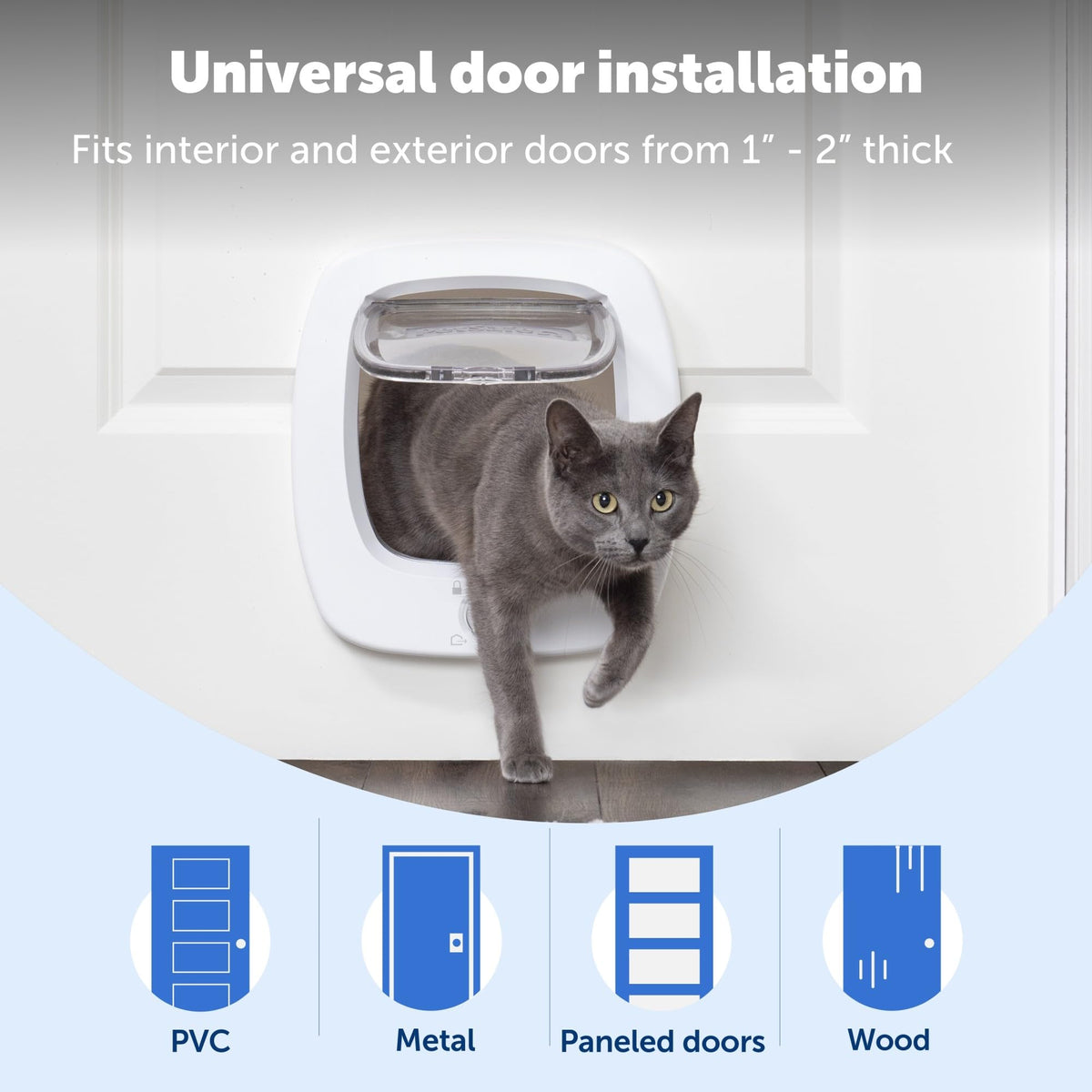 PetSafe Big Cat Door, Interior/Exterior, 4-Way Lock, Soft-Close, Up to 25lb