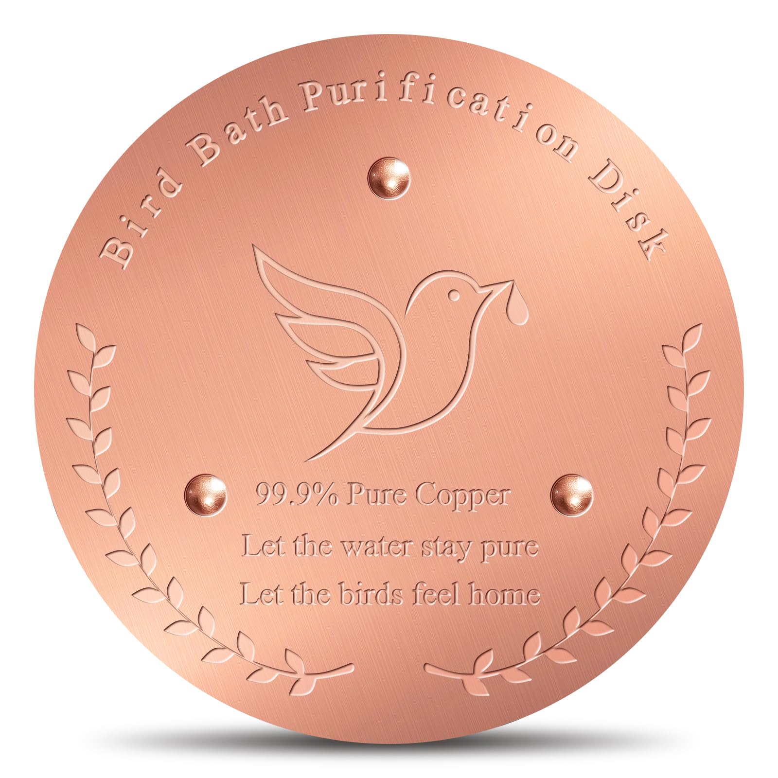 SONSIL Bird Bath Copper Disk, Sturdy 1mm 99.9% Pure Copper Disk, Triple-Point Support Ensures Clean Water Year-Round, Fits Most Outdoor Birdbath Bowls (1)