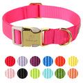 Babole Pet Nylon Dog Collar - Adjustable Rose Red Soft Webbing Dog Collars for Small Medium Large Dogs Boy Girl Puppy Collar with Safety Metal Buckle S