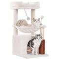 Pawfessor Cat Tree 32” Small Cat Tower with Large Hammock 16”& Self Groomer