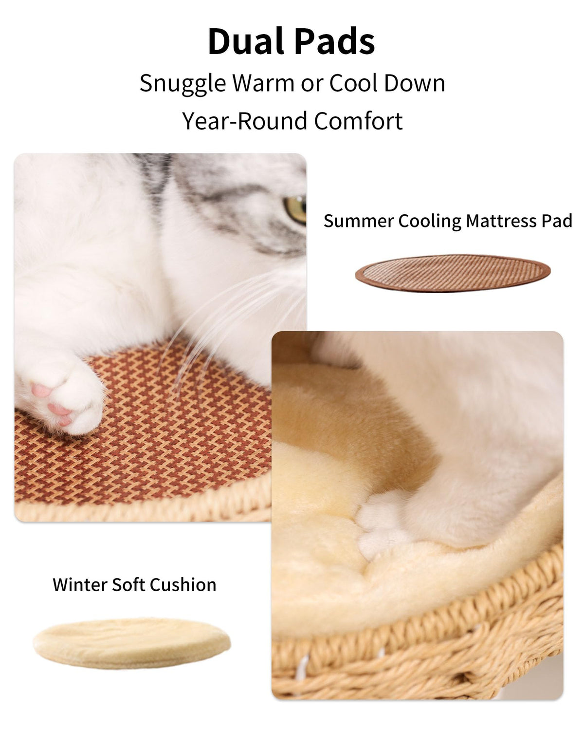PETTIFUL 61.8" Wood Cat Tree Tower for Large Cats, Acrylic Bowl & Ladder