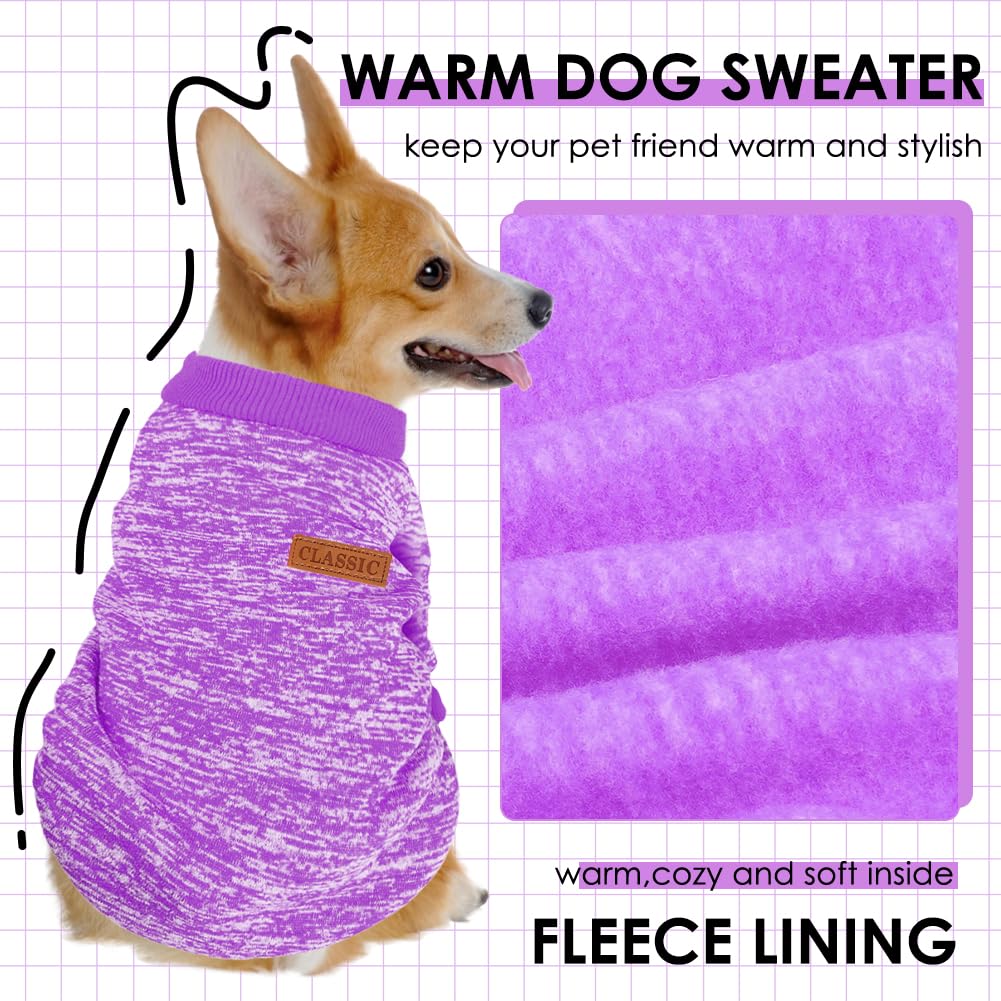 1 Pack Dog Sweaters for Small Dogs Girl Boy Winter Fleece Clothes Warm Soft Dog Sweatshirt Outfit for Dogs Cats Pet Apparel