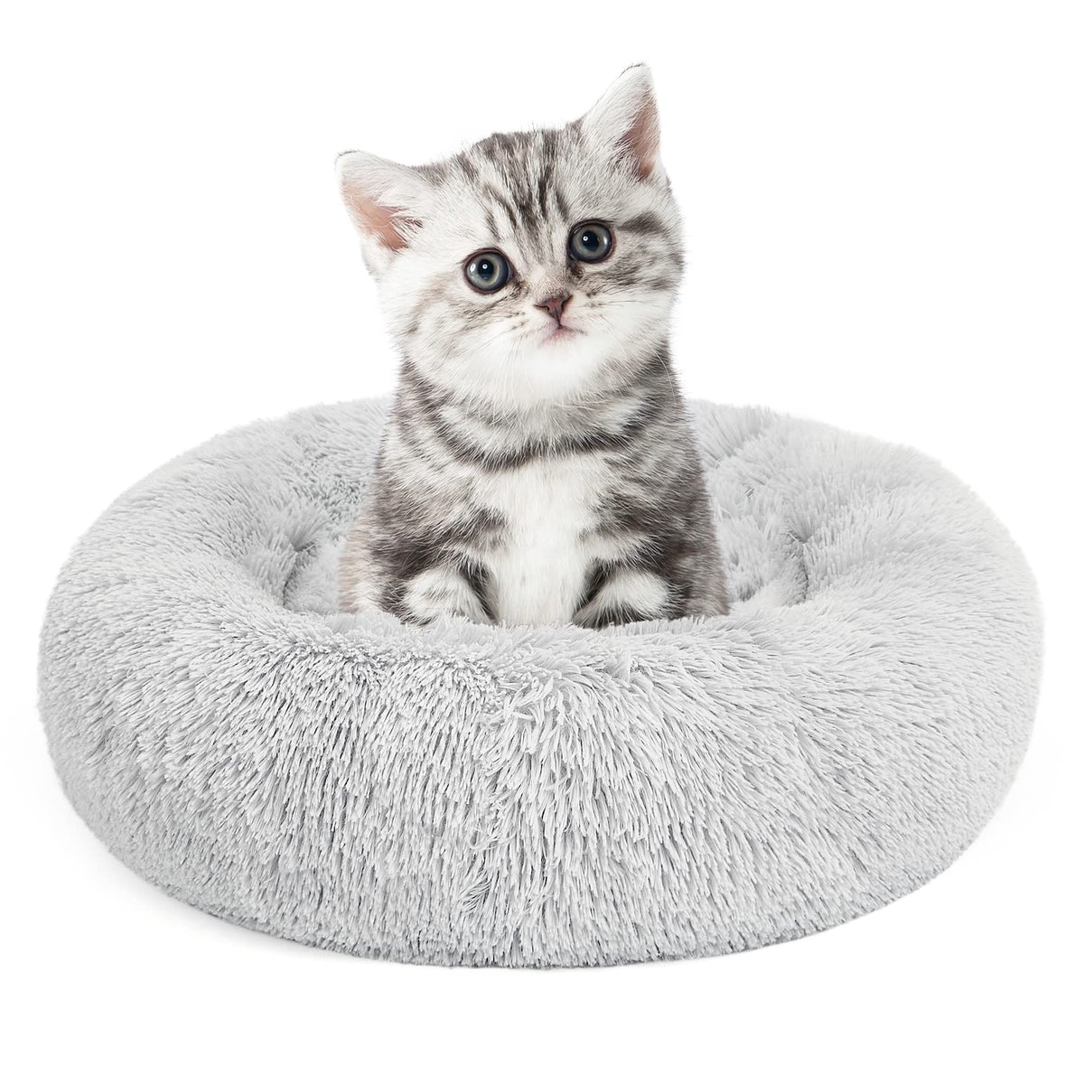 MIXJOY Orthopedic Dog Bed Comfortable Donut Cuddler Round Pet Beds Ultra Soft Washable Dog and Cat Cushion (20''/23''/30'') (23'', Pink)