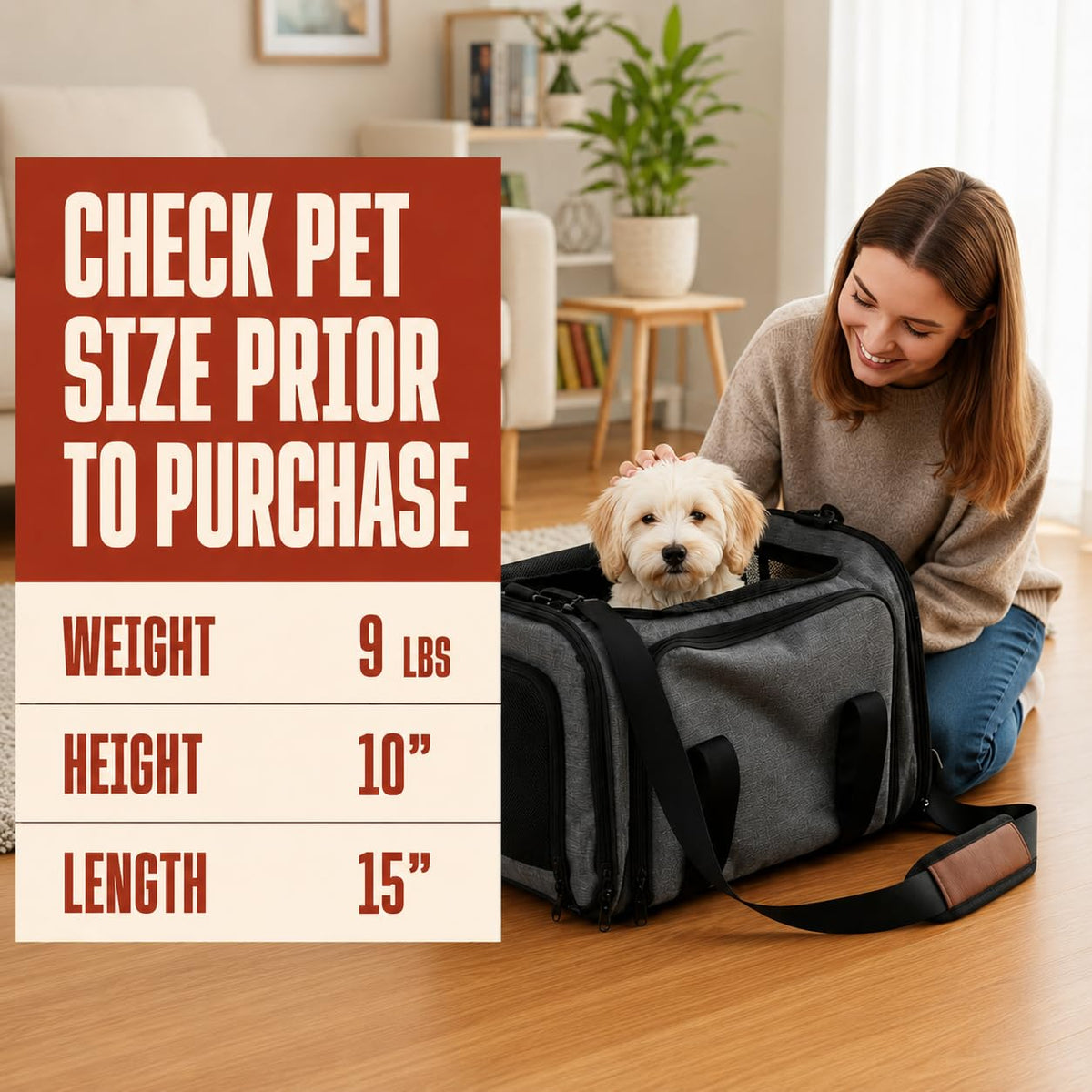 Soft Sided Pet Carrier for Small Dogs & Cats (Up to 9 lbs) – Airline Approved Underseat Travel Bag with Breathable Mesh, Luggage Strap & Washable Mat – Compact & Lightweight, Grey