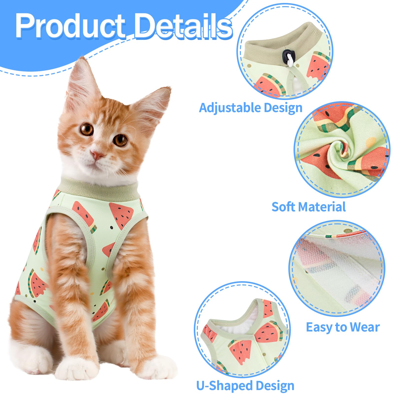 Coppthinktu Cat Recovery Suit Female Cat Onesie After Surgery Anti Licking