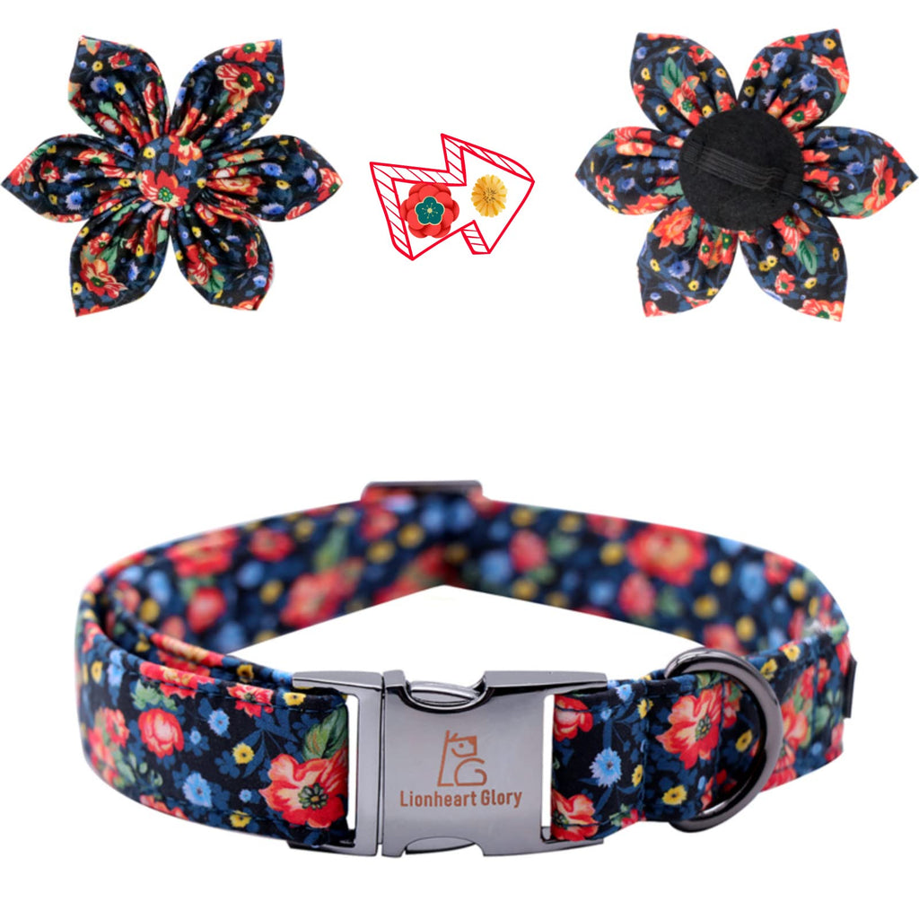Lionheart Glory Cute Floral Pattern Pet Collar - Adjustable for X-Large Dogs