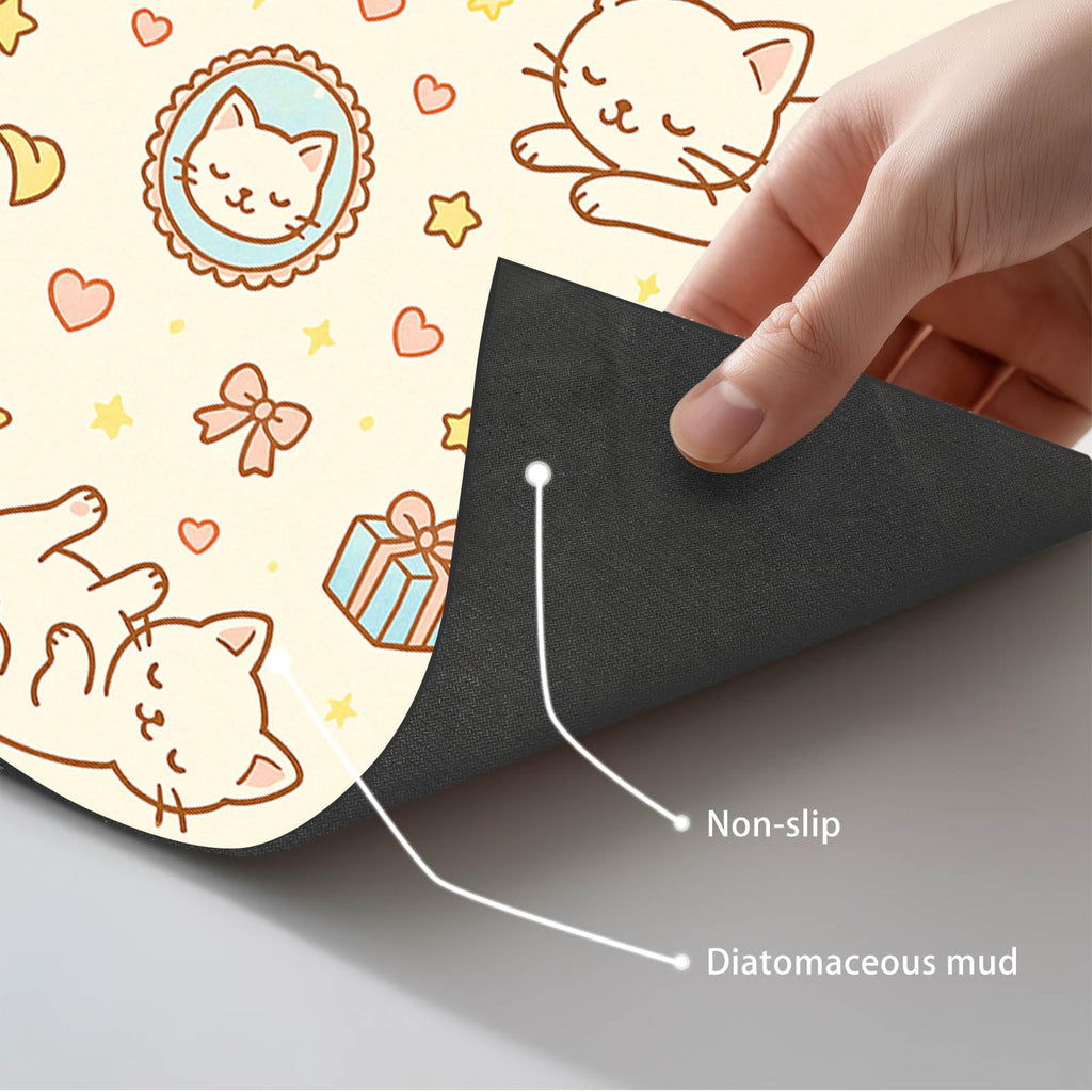 HOMETITUTE Cat Food Mat Easy Clean Bowl Placemat 24 x 16 Inch