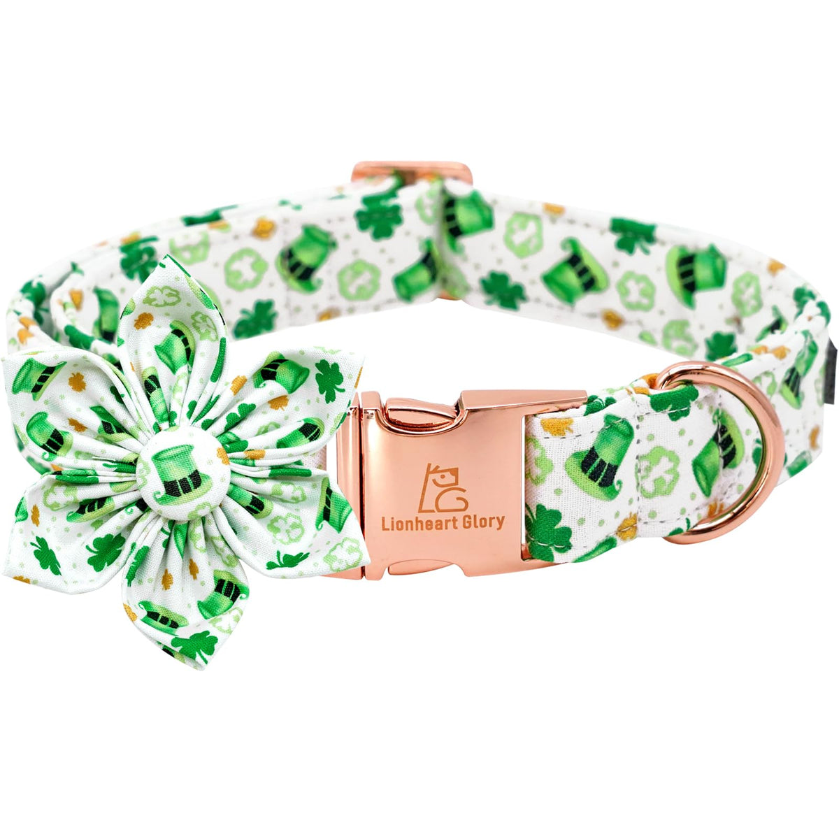 Lionheart Glory Heart Dog Collar, Valentine's Day Dogs Collar with Flower, Cute Floral Pattern Pet Collars Adjustable Dog Collars for Small Dogs